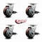 Service Caster Tool Box Caster Wheel Set 4'' Maroon Polyurethane Swivel Casters, 4PK TOOL-SCC-20S420-PPUR-TLB-4 - alternate 4